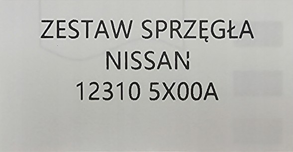 Nissan OE 12310-5X00A NISSAN КОМПЛЕКТ ЗЧЕПЛЕННЯ NISSAN NAVARA / PATHFINDER 2.5 DCI