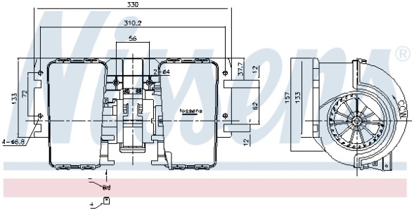 AD BRAKE VIC-202625 Вентилятор опалювача NIS для MERCEDES SPRINTER 3,5-T (B906), SPRINTER 3,5-T (B907)