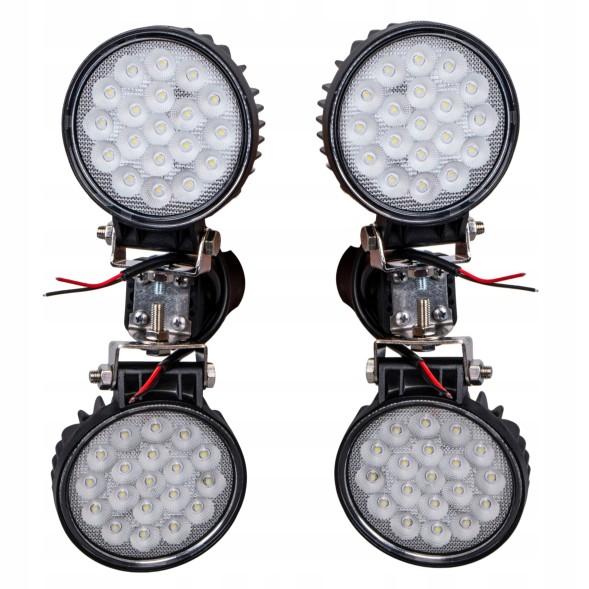 Mizar 66328 4x Світлодіодна робоча фара 12V 24V 57W 10000лм + 2x кріплення на трубу Комплект