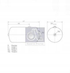 DT Spare Parts 1.18394 Бак повітряний 30л scania 276х568 ст dt spare parts