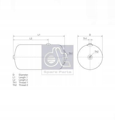 DT Spare Parts 1.18394 Бак повітряний 30л scania 276х568 ст dt spare parts