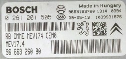 PSA 0261201505 9666326080 BEZ IMMO przygotowany w SDK Блок керування двигуном 0261201505 9666326080 MEV17.4 БЕЗ ІММОБІЛАЙЗЕРА