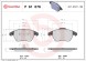 P61076 BREMBO Комплект гальмівних колодок з 4 шт дисків