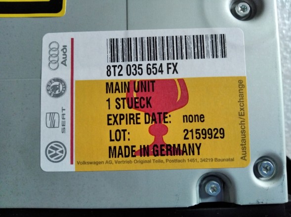 Volkswagen OE 8T2035654F MMI UNIT AUDI A4 A5 Q5 ВЕРСІЯ ВЕЛИКОБРИТАНІЇ