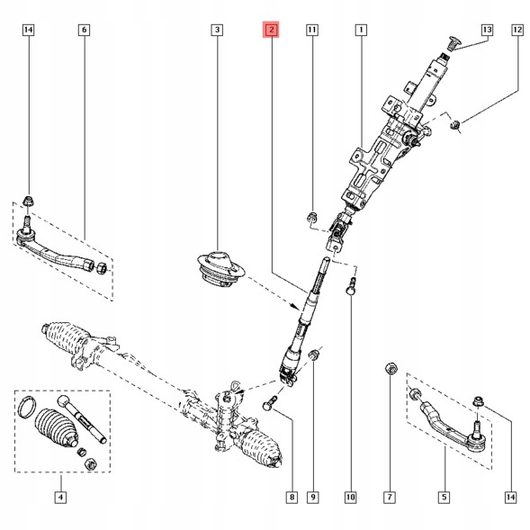 Renault OE 480800001R Колонка кер. R master 10- нижня частина