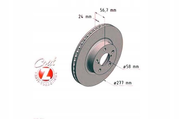 Zimmermann ZIM530.2457.20/RS1 Комплект гальмівних дисків zimmermann 26310aa151 26