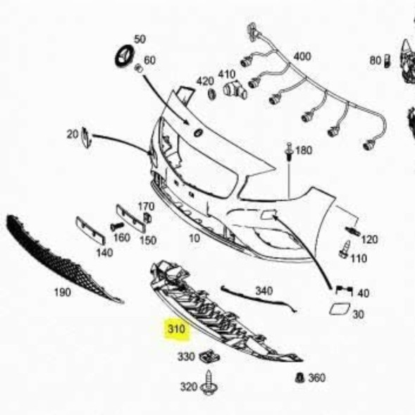 AutoDor D082183 MERCEDES A W176 AMG CLA W117 B W246 ЗАХИСНА НАКЛАДКА ПІД БАМПЕР 1768850136 + КЛІПСИ
