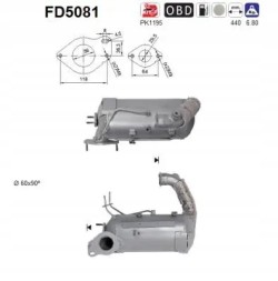 AS FD5081 Сажовий фільтр fap dpf fd5081 as mercedes