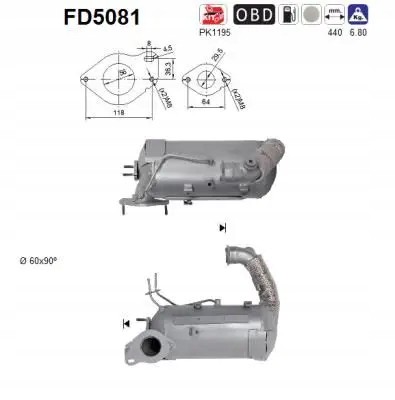 AS FD5081 Сажовий фільтр fap dpf fd5081 as mercedes