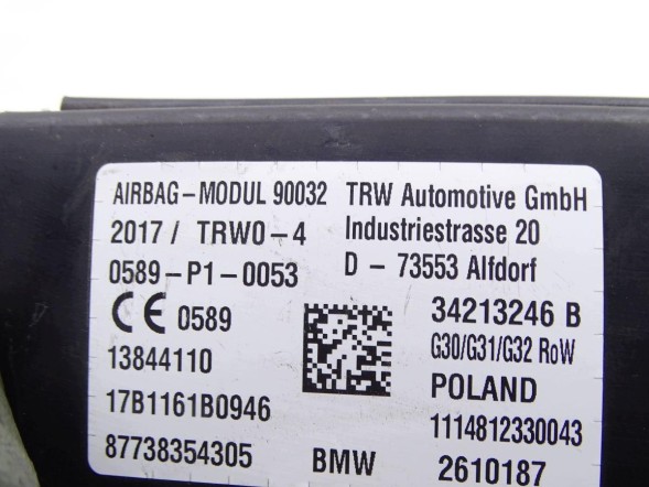 BMW OE 34213246B GBI_BMW BMW 5 G30 G31 17-24 ПОДУШКА БЕЗПЕКИ (AIRBAG) ПЕРЕДНЬОГО ПАСАЖИРСЬКОГО СИДІННЯ ЛІВА ОРИГІНАЛ НОВА