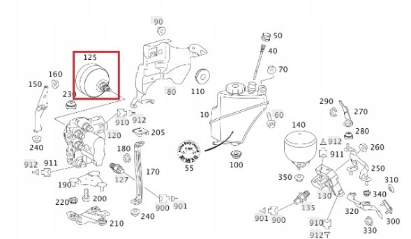 Mercedes A2213270215 Mercedes cl sl s-klasa abc бачок тиску системи передній ориг