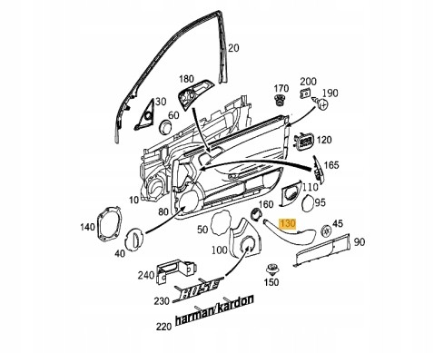 Mercedes-Benz OE A2038100154 Ручка дверей Ручка Mercedes W203 CLP