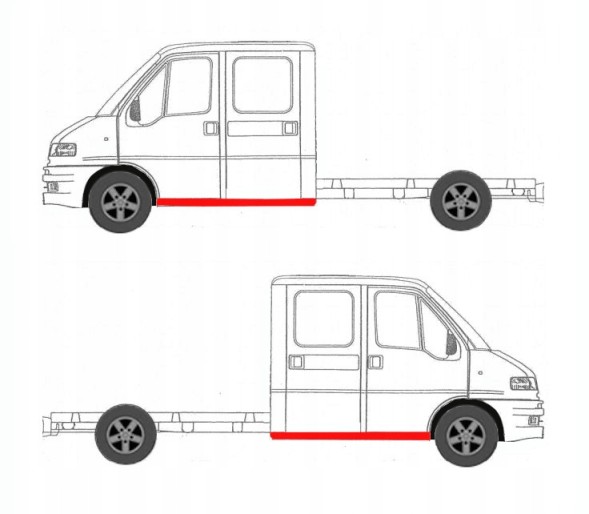 Китай 570024DRKPL Поріг Пороги Репература Ducato 94 - 06 Подвійна / Дубль / Допель Кабіна