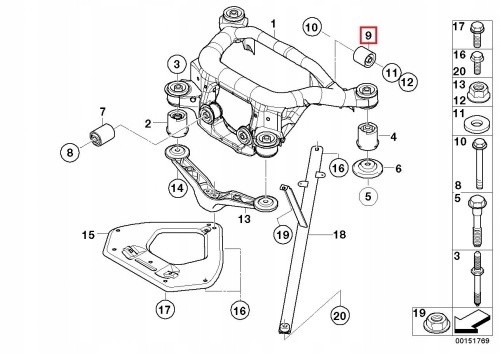 BMW OE 33176751808 подушка балки