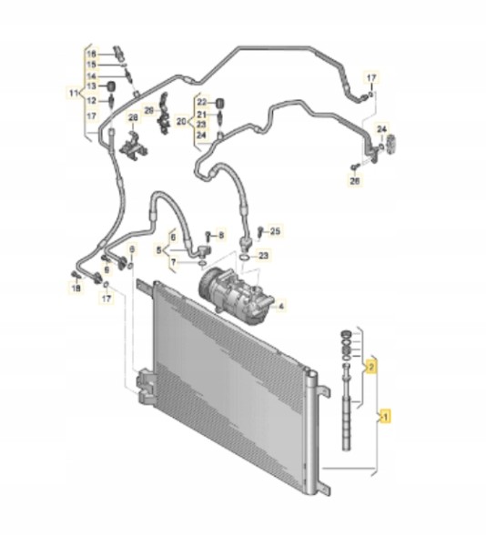 Volkswagen OE 5WA816411A Oe volkswagen 5wa816411a конденсатор радіатора клім. Багато моделей vag