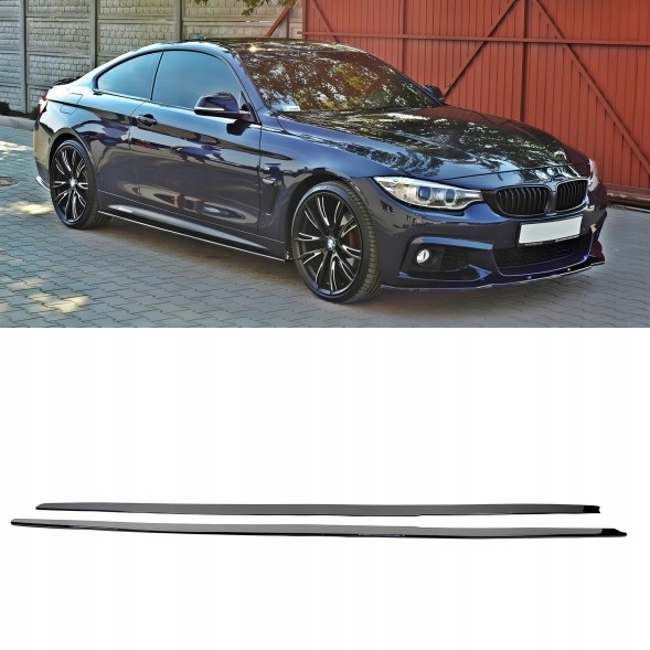 Китай S7-70032 Накладки Порогові планки BMW F32 F33 MP Style Чорний Блиск