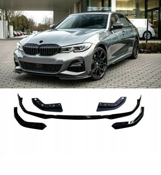KAMEX KAMEX- G20 G21 SPOILER PRZÓD M-PAKIET SMUKŁY BEZ OBNIŻENIA СПОЙЛЕР СПЛІТТЕР ПЕРЕДНІЙ BMW 3 G20 G21 2018+ ЧОРНИЙ ГЛЯНЕЦЬ МІЦНИЙ ABS