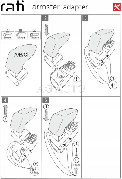 Rati C06271A Підлокітник для Ford Focus III, 2015-2017, Armster2 Grey-Titan