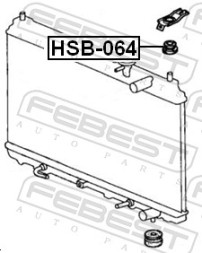 HSB 064 FEBEST Втулка кріплення радіатора