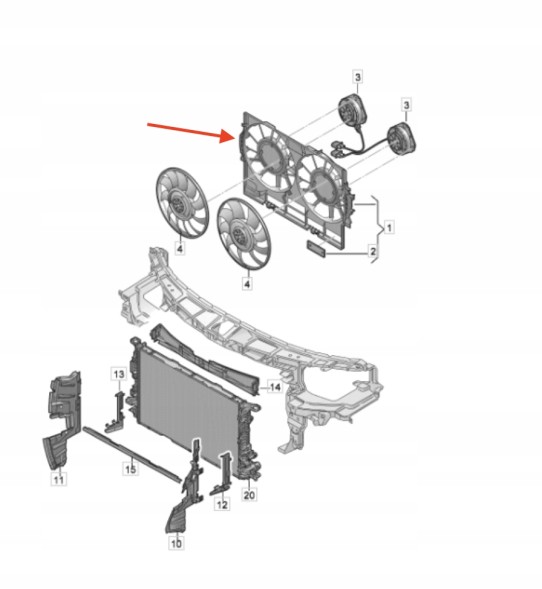 Auto-Tip 4H0121207C Audi a6 a7 3.0 4.0 tfsi корпус вентиляторів вітряків atl