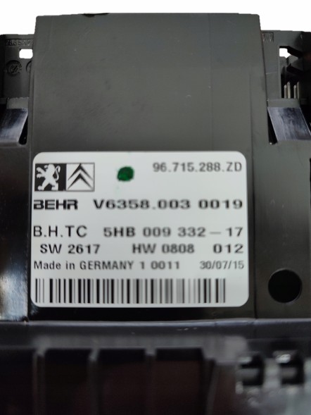Citroen OE Панель управління кондиціонером Citroen C5 6452R9