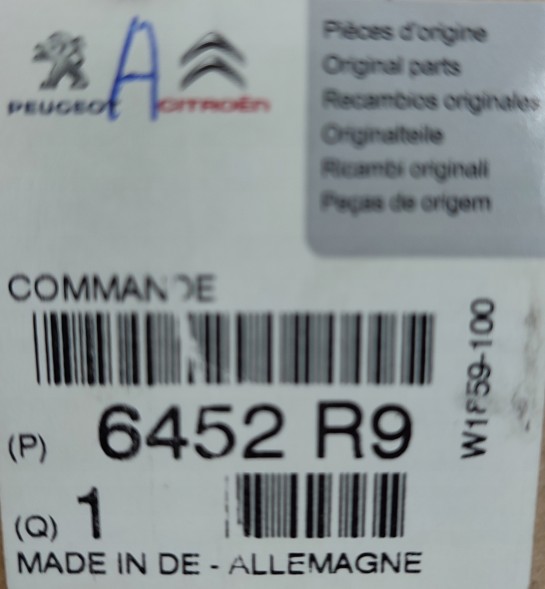 Citroen OE Панель управління кондиціонером Citroen C5 6452R9