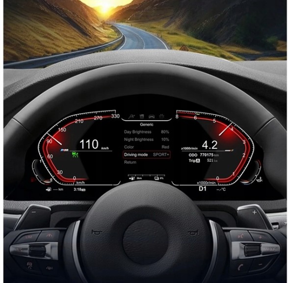 Китай Zegary Cyfrowe LCD BMW BMW 5 7 F07 F10 F11 F06 F12 F13 F01 F02 F03 ЖК ЦИФРОВІ ГОДИННИКИ BMW 5 7 F07 F10 F11 F06 F12 F13 F01 F02 F03 1920X720p
