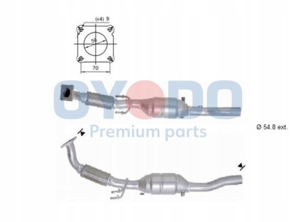Oyodo 10N0049-OYO Каталітичний нейтралізатор vw skoda