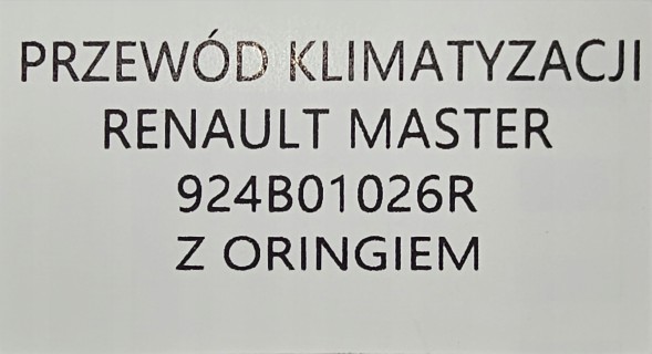 Renault OE 924B01026R RENAULT OE ШНУР КОНДИЦІОНУВАННЯ ПОВІТРЯ RENAULT MASTER III / МАСТЕР III ЛІФТ