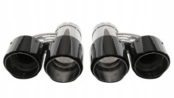 MTuning TW-TL-463-G Подвійний наконечник глушника 2x101мм вхід 76мм carbon gloss комплект