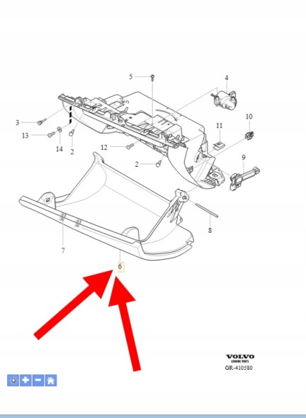Volvo OE Дверцята бардачка панелі приладів VOLVO XC90 2016- OEM/OE 39829434