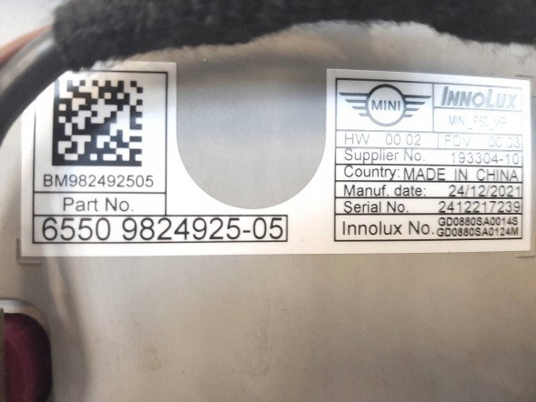 Mini OE 9824925 A359 A359 MINI COOPER F55 F56 F60 ЕКРАН МОНІТОР НАВІГАЦІЯ ДИСПЛЕЙ 9824925