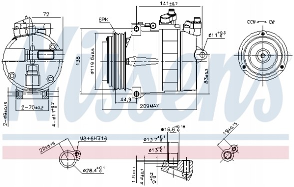 Nissens 89022 Компресор кондиціонера nissens 89022