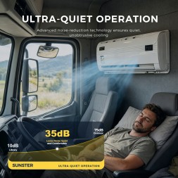 Sunster Sunster-AC2 24V Автомобільний кондиціонер 24в – тиха робота, 10000 btu для камперів та тракторів