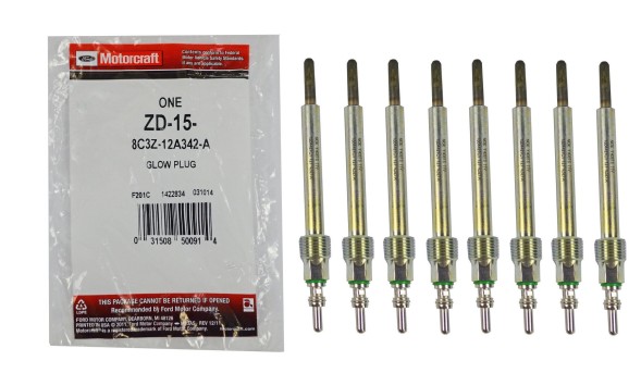 Motorcraft ZD15, 8C3Z12A342A Свічки запалювання 8шт Ford F250 F350 6.4 DIESEL 08-10
