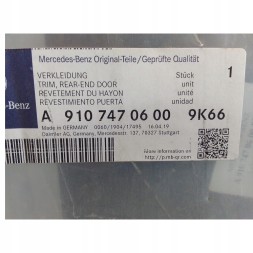 Mercedes-Benz OE A91074706009K66 ОБЛИЦЮВАННЯ ОББИВКИ ДВЕРЕЙ MERCEDES SPRINTER A9107470600 9K66