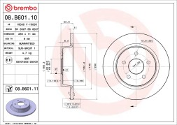 08 B601 11 BREMBO Диск гальмівний