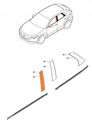 Mazda OE DGJ1-50-M20A ПЛАНКА ВЕРТИКАЛЬНА ДВЕРНА СТІЙКА ПЕРЕДНЯ ЛІВА ОРИГІНАЛ MAZDA CX-30