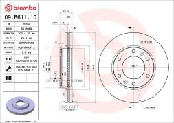 09 B611 10 BREMBO Диск гальмівний