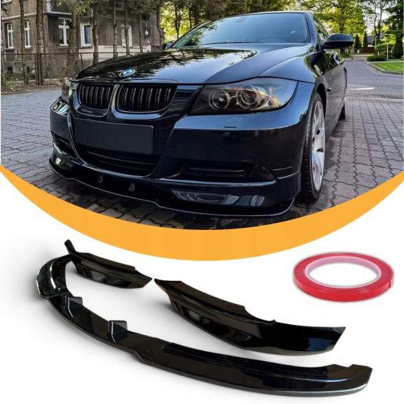 Китай BMW E90 E91 DOKŁADKA ZDERZAKA CZARNY POŁYSK НАКЛАДКА НА БАМПЕР BMW E90 E91 СПОЙЛЕР ПЕРЕДНІЙ ЧОРНИЙ ГЛЯНЦЕВИЙ СПЛІТТЕР ЗАВІСКИ