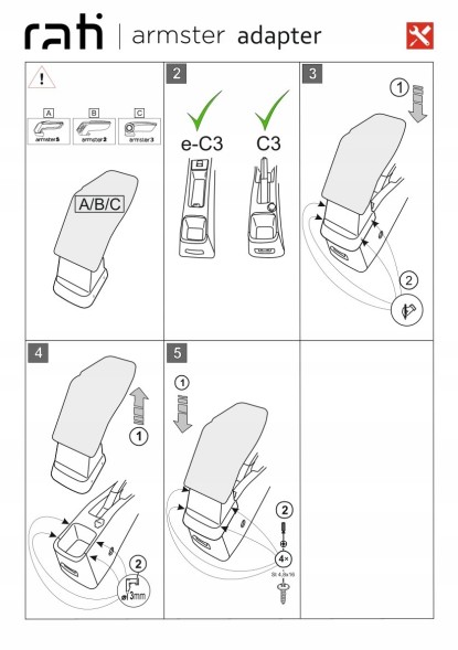 Rati C06824A Підлокітник Armster2-Black для Citroen C3 IV, 2024- ,