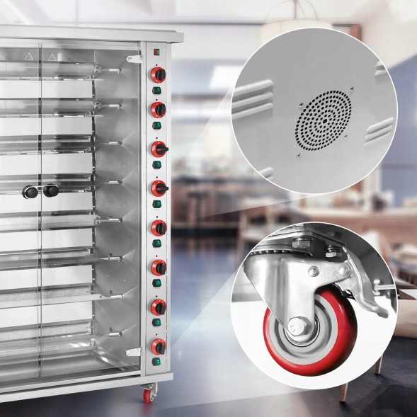 Китай WEW-SC-HP-1029510 Газовий Вертел Royal Catering на 40 Курчат 8 Шампурів 40 кВт Пропан-Бутан