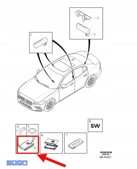 Volvo OE ПУЛЬТ-ПЕРЕДАВАЧ 434MHz VOLVO XC90 XC60 S60 V60 EX40 XC40 OEM/OE 32425215