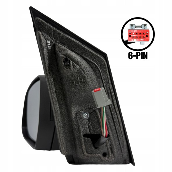 Китай E-2181 ДЗЕРКАЛО ЛІВЕ FORD FOCUS MK2 ЕЛЕКТРИЧНЕ ПІДІГРІВ ЧОРНЕ 6-PIN 2008-2011