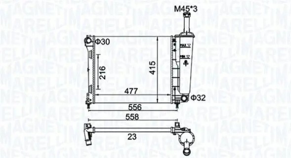 MAGNETI MARELLI 350213183900 Охолоджувач води 350213183900 magneti marelli