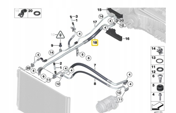 Prolights ACN0097 Шланг кондиціонера BMW 5 6 7 64539201927 64539120005