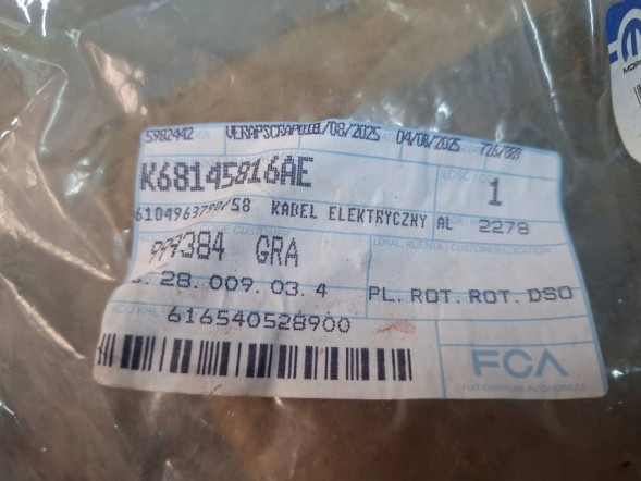 Jeep оригінальне обладнання WIĄZKA INSTALACJI SKRZYNI BIEGÓW 68145816AE JEEP GRAND CHEROKEE IV WK2 3.0 Промінь установки коробки передач 68145816ae jeep grand cherokee iv wk2 3.0