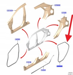 Ford OE УЩІЛЬНЮВАЧ ДВЕРЕЙ ЗАДНІЙ ЛІВИЙ FORD OE PUMA 2020- L1TB-S253A11-AC 2500821