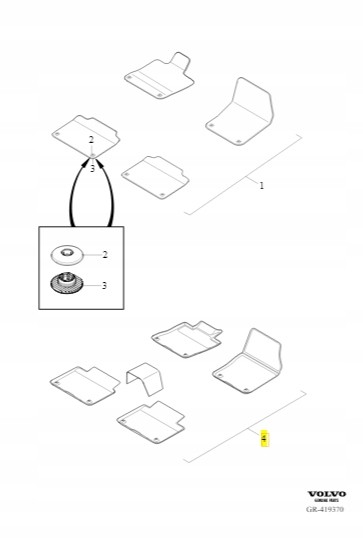 Volvo OE КИЛИМКИ ГУМОВІ OE VOLVO S90 V90 V90CC 2017- 31693670, 32332366