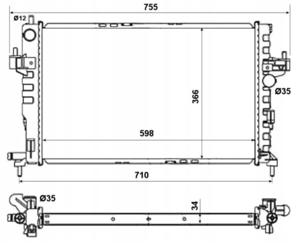 NRF 58282 58282/Nrf радіатор опель корса c 1,7dtl